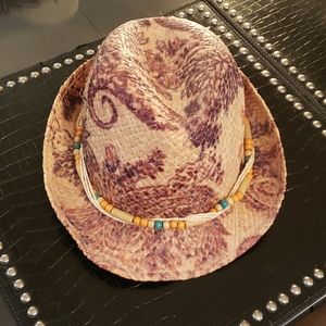 Funky straw hat with beading